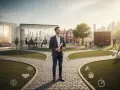 Mężczyzna z dyplomem stoi na rozdrożu, symbolizującym wybór ścieżki kariery po studiach.